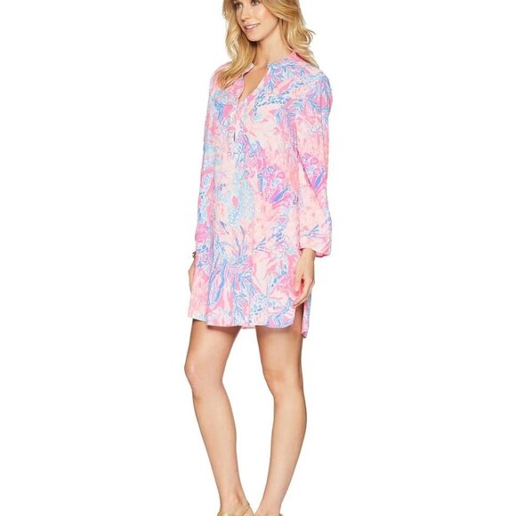 NWT Lilly Pulitzer Esme Swim Cover UP Tunic Top Pascha Pink Aquadesiac - Picture 2 of 3